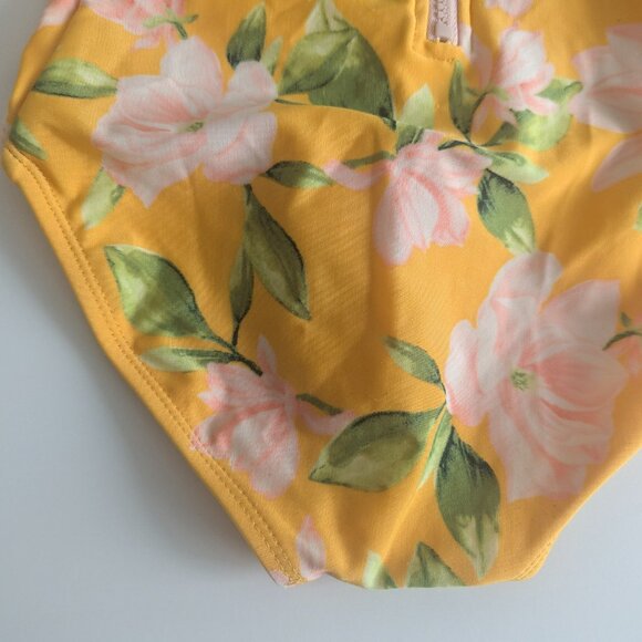 Girls' Floral Print Long Sleeve Back-Zip One Piece Rash Guard art class S PLAY - Picture 8 of 9